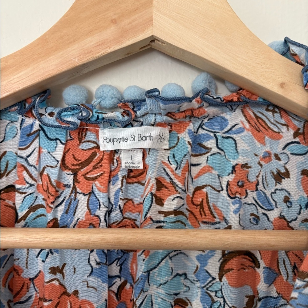 Poupette St. Barth Floral Mini Dress - Blue and Orange - Picture 3 of 10